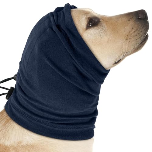 XFSRG Ohrenschutz Hund Soft Dog Kopfwickel Calming Hoodie Noise Protection Verstellbarem für Angstlinderung und Beruhigung(Dunkelblau/L) von XFSRG