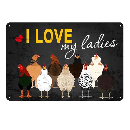 XFSRG Retro Hühnerstall Blechschild 'I Love My Ladies' Hühner Schild Retro-Lustige Metallschilder Vintage Zubehör Outdoor Deko 20X30 cm XFSRG Retro Hühnerstall Blechschild 'I Love My Ladies' Hühner Schild Retro-Lustige Metallschilder Vintage Zubehör Outdoor Deko 20X30 cm von XFSRG