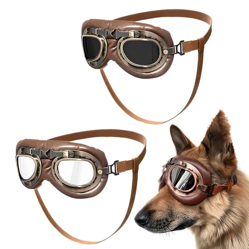 XFSRG Vintage Hundebrille für Große Hunde Retro Sonnenbrille Hund mit Verstellbarem Riemen Stilvolle Hundesonnenbrille für Outdoor-Aktivitäten und Reisen XFSRG Vintage Hundebrille für Große Hunde Retro Sonnenbrille Hund mit Verstellbarem Riemen Stilvolle Hundesonnenbrille für Outdoor-Aktivitäten und Reisen von XFSRG