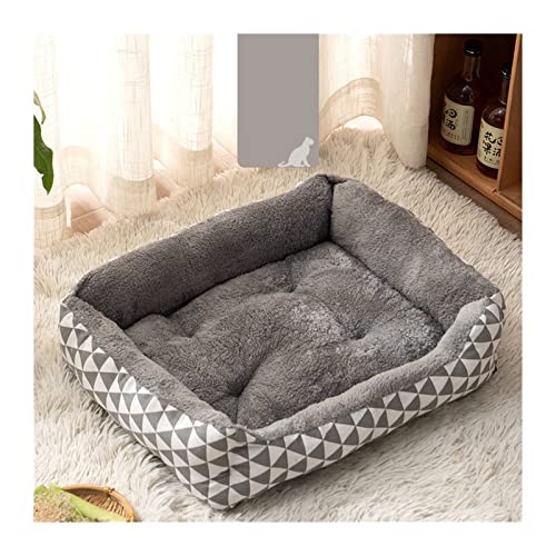 XFYESL Hundematte Hundebett aus Fleece, weiches Sofa, Katzenbett, rutschfeste Unterseite, Haustierliege für kleine, mittelgroße Hunde Hundebett(Grey C,L 75x55cm) von XFYESL