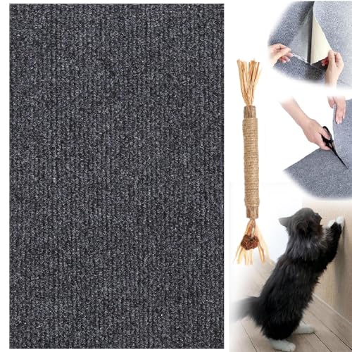 DIY Climbing Cat Scratcher, Climbing Cat Scratcher for Furniture, Trimmable Self-Adhesive Cat Couch Protector, Cat Scratching Mat Self-Adhesive, Cat Scratching Carpet (40cm*1m,Dark Gray) von XGBYR