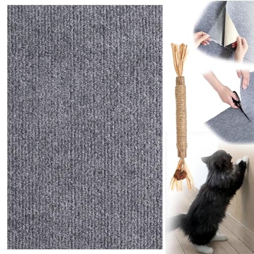 DIY Climbing Cat Scratcher, Climbing Cat Scratcher for Furniture, Trimmable Self-Adhesive Cat Couch Protector, Cat Scratching Mat Self-Adhesive, Cat Scratching Carpet (60cm*1m,Light Gray) von XGBYR