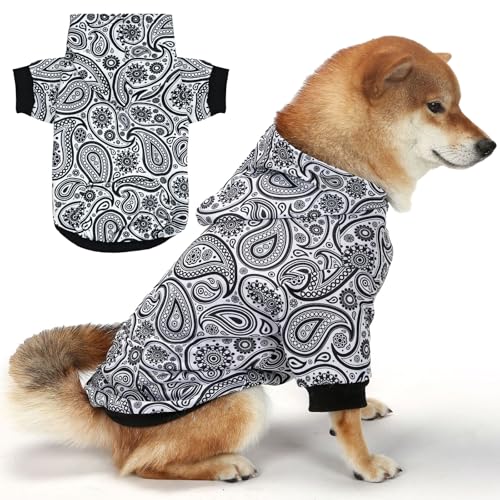 XGDMEIL Hunde-Kapuzenpullover für kleine, mittelgroße und große Hunde, warmer Hundemantel für kaltes Wetter (Weiß, M) von XGDMEIL