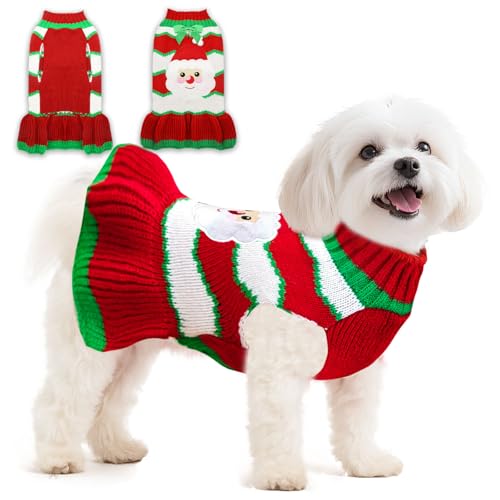 XGDMEIL Weihnachtspullover für Hunde, Kleid mit Loch für die Leine, Rollkragen, für Mädchen, weich, für Herbst und Winter, Welpen, Strickpullover für kleine, mittelgroße Hunde und Katzen (roter XGDMEIL Weihnachtspullover für Hunde, Kleid mit Loch für die Leine, Rollkragen, für Mädchen, weich, für Herbst und Winter, Welpen, Strickpullover für kleine, mittelgroße Hunde und Katzen (roter von XGDMEIL