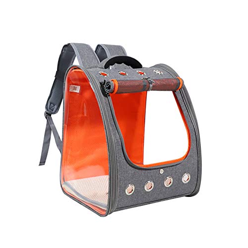 XGWML Pet Backpack Full Transparent PVC Pet Backpack Large Capacity Cat Bag Pet Bag Six Colors 43 × 32 × 34 (Orange) von XGWML