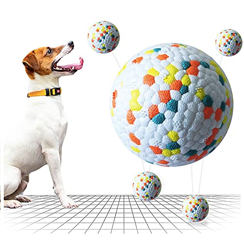 XGYLVFEI Leichter Hundeball zum Werfen, unzerstörbarer Hundeball Spielzeug für große, mittelgroße Hunde und Welpen, Hundebälle für Wasser, Springen, Apportieren, Werfen und so weiter (Orange Dots) von XGYLVFEI