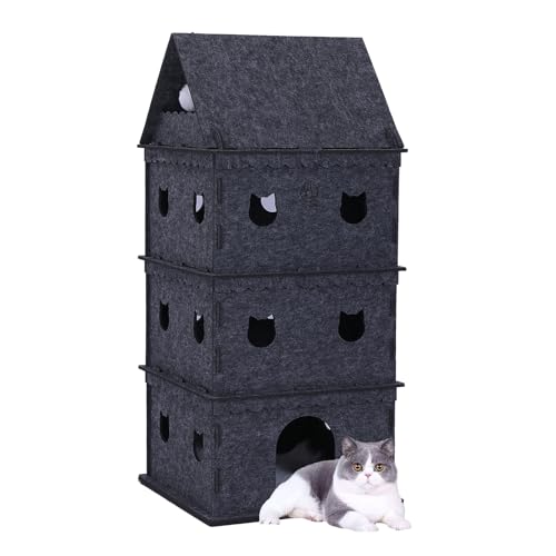 4-stöckiges Katzenhaus für den Innenbereich, Haustier-Katzenbett, Versteck, starkes Schloss für mehrere und große Katzen 4-stöckiges Katzenhaus für den Innenbereich, Haustier-Katzenbett, Versteck, starkes Schloss für mehrere und große Katzen von XHANGMZ