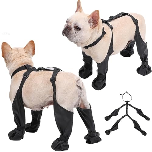 Hundestiefel mit Hosenträgern, verstellbare Hundestiefel, Haustierschuhe, rutschfeste und wasserdichte Hundeschuhe, Leggings, zum Wandern an regnerischen und verschneiten Tagen Hundestiefel mit Hosenträgern, verstellbare Hundestiefel, Haustierschuhe, rutschfeste und wasserdichte Hundeschuhe, Leggings, zum Wandern an regnerischen und verschneiten Tagen von XHCOHWWU