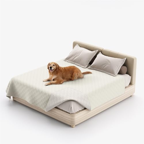XHDZSW Wasserresistent Hundedecke - wasserdichte Hundedecke für Couch & Bett, Waschbare Haustier-Couch-Abdeckung, rutschfeste Bett Sofa Autositz Möbelschutzmatte (30x50in,Weiß) von XHDZSW