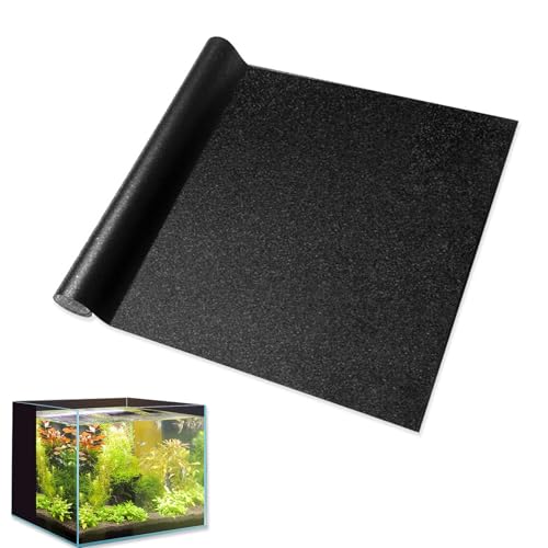 XHNKEG Aquarium Folie Selbstklebend, Aquarium Rückwandfolie 200x40cm PVC Statisch Haftender Hintergrund Schwarzer Zuschneidbar für Aquarium Rückwand Terrarium Rückwand von XHNKEG