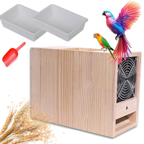 Elektrische Maschine zur Reinigung von Körnern, Blasmaschine für Vogelfutter mit einstellbarer Windgeschwindigkeit, Doppelschubladen-Design für effizientes Spalten der Schale Elektrische Maschine zur Reinigung von Körnern, Blasmaschine für Vogelfutter mit einstellbarer Windgeschwindigkeit, Doppelschubladen-Design für effizientes Spalten der Schale von XHSMYXGS