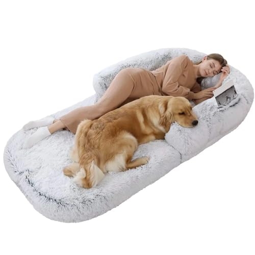 XHSMYXGS Faltbares menschliches Hundebett, luxuriöses Kunstfell, riesiges Hundebett, Plüsch, weich, waschbar, langlebig, Haustierbett, riesiges Hundebett, orthopädisches Memory-Foam-Hundebett (weiß) XHSMYXGS Faltbares menschliches Hundebett, luxuriöses Kunstfell, riesiges Hundebett, Plüsch, weich, waschbar, langlebig, Haustierbett, riesiges Hundebett, orthopädisches Memory-Foam-Hundebett (weiß) von XHSMYXGS