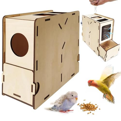 XHSMYXGS Getreidemaschine für Futtervögel, kleiner Reisballentrenner aus Holz, integrierte Schublade, Luftauslass aus Mesh für Hirse, verschiedene Getreide, Melonensamen von XHSMYXGS