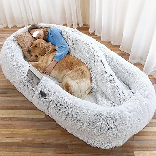 XHSMYXGS Hundebett, Hundebett für Menschen, Größe passt Ihnen und Haustieren, luxuriöses Fell-Hundebett, waschbar, großes Hundebett, bequemer Plüsch-Sitzsack für Haustiere (Weiß, 176 x 96 x 30 cm) XHSMYXGS Hundebett, Hundebett für Menschen, Größe passt Ihnen und Haustieren, luxuriöses Fell-Hundebett, waschbar, großes Hundebett, bequemer Plüsch-Sitzsack für Haustiere (Weiß, 176 x 96 x 30 cm) von XHSMYXGS