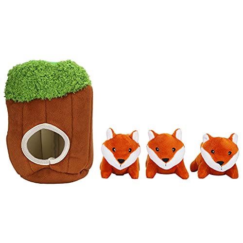 XHTLLO Pluxuriant Tree Hole Hundepuzzlespielzeug Mit Füchsen, Interaktives Haustierspielzeug Zum Suchen Und Verstecken von XHTLLO
