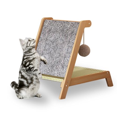 Katzenkratzbrett, 25 Zoll hoch, L-förmiges Sisal-Kratzbrett mit Katzenbett und Spielball, geeignet für Wände und Ecken (42 * 48 * 34) von XIANGFLY