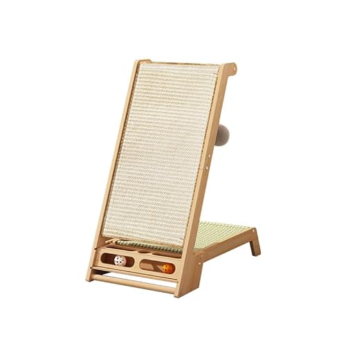 Kratzbrett für Katzen, 63,5 cm hoch, L-förmiges Sisal-Kratzbrett mit Katzenbett und Spielzeugball, geeignet für Wände und Ecken (groß) von XIANGFLY