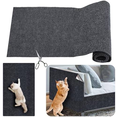 Selbstklebend Kratzmatte Katze 30 x 100 cm, DIY Trimmbar Kratzteppich Katze, rutschfest Kratzbretter Katze, Katzen Kratzmatte für Schützt Teppiche Wand Sofa und Katzenkratzern Vorzubeugen von XIANGLONGY