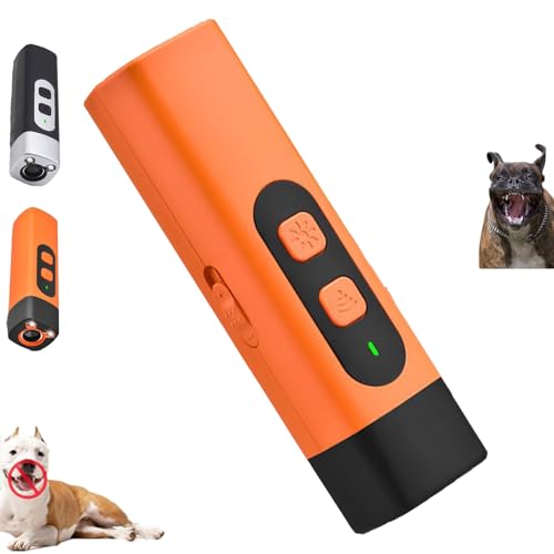 Ruhemeister Hund - 2025 Neu Ruhemeister Pro Hund, Ultraschall Hundegebell, Anti Bell Gerät Hunde, Schonendes Ultraschall-Training für Ruhiges, Mit LED-Taschenlampe (Orange) von XIANGSHI
