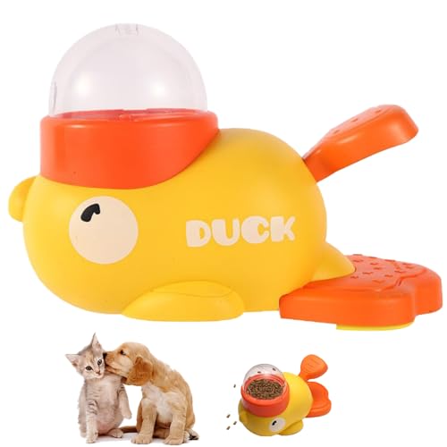 XIANGSHI Duck Cat Treat Dispenser Toy, Treat Slot Machine for Cats, Dog Cat Slot Machine Treat Dispenser, Interactive Duck-Shaped Puzzle Feeder for Dogs, Interactive Slow Feeder Toy (1PCS) von XIANGSHI