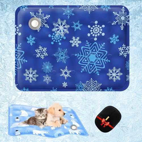 XIANGSHI Pet Cooling Mat for Dogs Cats, 2025 New Dog Cooling Mat Indoor & Outdoor, Washable and Portable PetCooling Pad for Dogs, Ice Bed Suitable for All Types of Pets (Color-A,M(15.7 * 19.7in)) von XIANGSHI