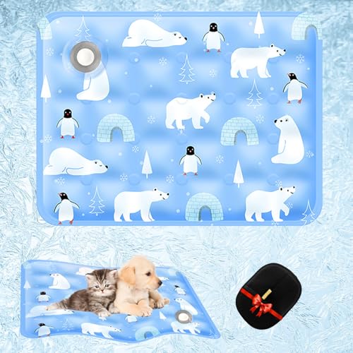 XIANGSHI Pet Cooling Mat for Dogs Cats, 2025 New Dog Cooling Mat Indoor & Outdoor, Washable and Portable PetCooling Pad for Dogs, Ice Bed Suitable for All Types of Pets (Color-B,S(11.8 * 15.7in)) von XIANGSHI