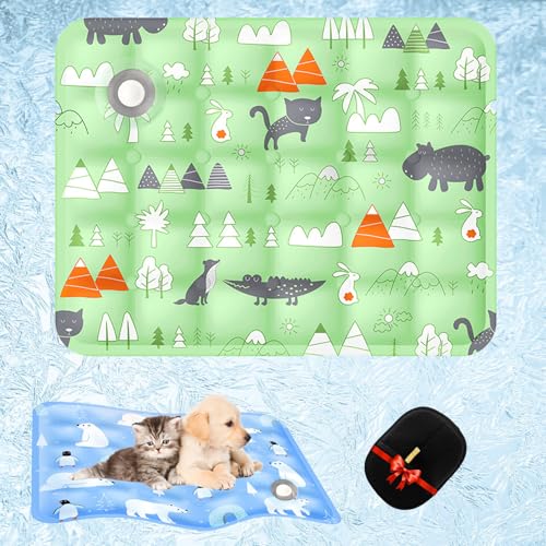 XIANGSHI Pet Cooling Mat for Dogs Cats, 2025 New Dog Cooling Mat Indoor & Outdoor, Washable and Portable PetCooling Pad for Dogs, Ice Bed Suitable for All Types of Pets (Color-C,S(11.8 * 15.7in)) von XIANGSHI
