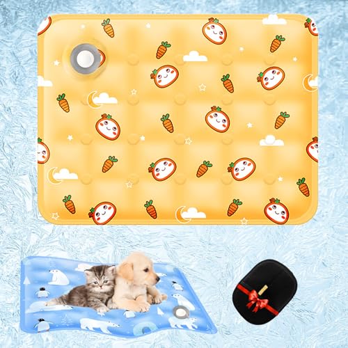 XIANGSHI Pet Cooling Mat for Dogs Cats, 2025 New Dog Cooling Mat Indoor & Outdoor, Washable and Portable PetCooling Pad for Dogs, Ice Bed Suitable for All Types of Pets (Color-D,L(19.7 * 23.6in)) von XIANGSHI