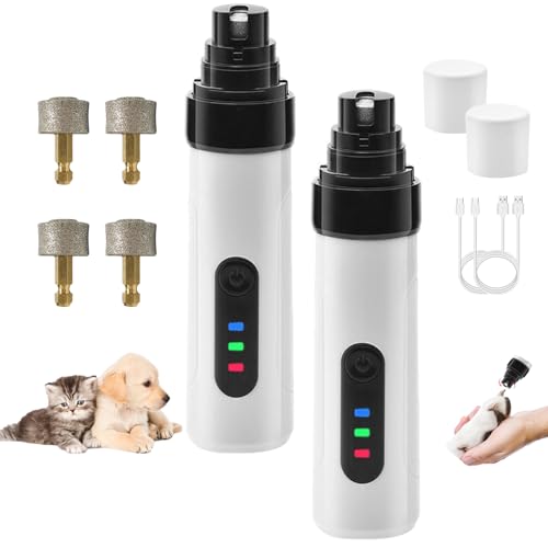 XIANGSHI Silent Groom Pro Nail Grinder for Dogs Quiet, Silent Groom Pro Dog Nail Trimmer, 2-Speed Cordless Rechargeable USB with Replacement Grinding Heads for Dogs and Cats (2*Set) von XIANGSHI