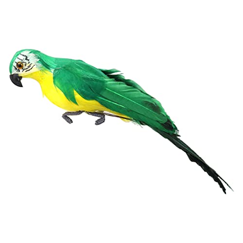 XIANJUN Künstliche realistische Schaumstoff-Vögel mit Federn, für Papageien, Aras, Dekoration, 24,9 cm, 35,1 cm von XIANJUN