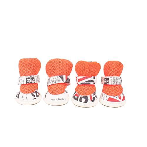 4stücke Teiliges Atmungsaktive Hundeschuhe Für Summer rutschfeste Sandalen Für Kleine Mittlere Hunde Mesh-Stil Für Heiße Gehwege Strandspaziergänge (E, 2.17 * 1.65in) von XIANUOJI