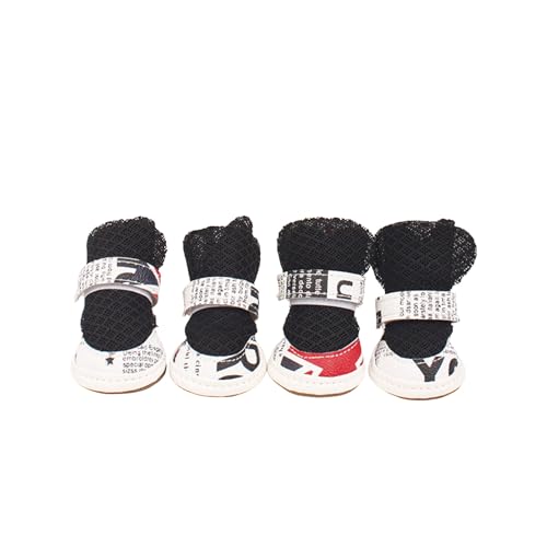 4stücke Teiliges Atmungsaktive Hundeschuhe Für Summer rutschfeste Sandalen Für Kleine Mittlere Hunde Mesh-Stil Für Heiße Gehwege Strandspaziergänge (G, 2.17 * 1.65in) von XIANUOJI