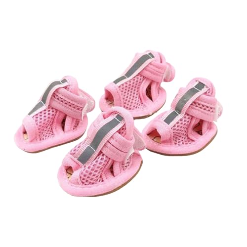 Pfotenschutz Hundestiefel Summer rutschfest klein Hunde-Schuhe verstellbar reflektierend weich atmungsaktiv Mesh Welpen Hitzebeständig für heiße Straßen (A, 2.17 * 1.65in) von XIANUOJI