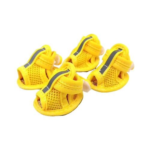 Pfotenschutz Hundestiefel Summer rutschfest klein Hunde-Schuhe verstellbar reflektierend weich atmungsaktiv Mesh Welpen Hitzebeständig für heiße Straßen (C, 2.17 * 1.65in) von XIANUOJI