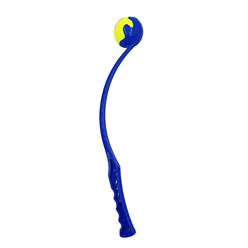 XIANXIAN Ballwerfer für Hunde,Interaktives Hundespielzeug Ergonomisches Griffdesign mit einem Tennisball | Hand-Ballwerfer für Hündchen-Apportierspiele, blau von XIANXIAN