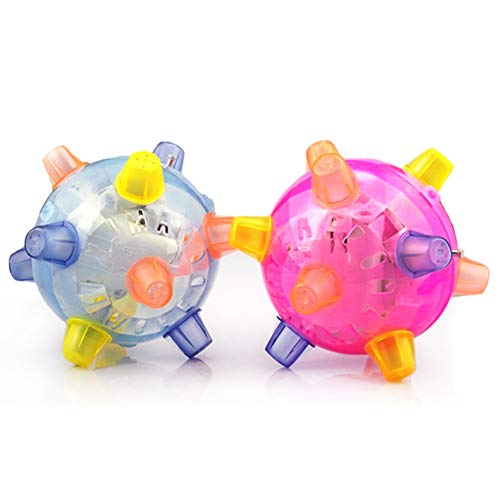 XIANXIAN Hundespielball, Hundeball Leuchtend Glow Ball, LED-Blinklicht, Springender, Tanzender Haustierball mit Licht und Musik leuchten hüpfende lustige interaktive Spielzeuge auf von XIANXIAN