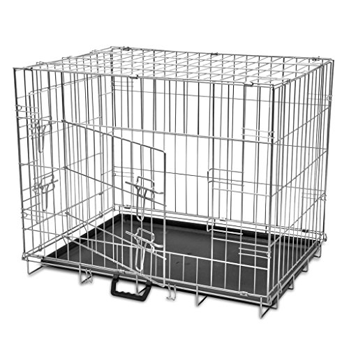 Faltbare Hundebox, XIAOGUANG Hundekäfig, Transportbox Hund, Hundetransportbox, Hunde Gitterboxen, Hundefaltbox, Hundekiste, Hunde Käfig, Metall M von XIAOGUANG