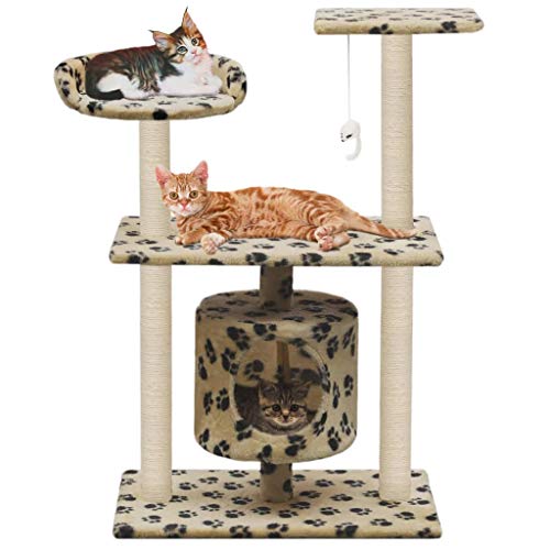 Katzen-Kratzbaum, XIAOGUANG Katzenzubehöhr, Kratzbaum Für Katzen, Katze Baum, Katzenkratzbaum, Katzenturm, Katzenmöbel, Sisal 95 cm Beige Pfoten-Aufdruck Katzen-Kratzbaum, XIAOGUANG Katzenzubehöhr, Kratzbaum Für Katzen, Katze Baum, Katzenkratzbaum, Katzenturm, Katzenmöbel, Sisal 95 cm Beige Pfoten-Aufdruck von XIAOGUANG