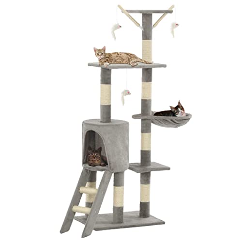 Katzen-Kratzbaum, XIAOGUANG Katzenzubehöhr, Kratzbaum Für Katzen, Katze Baum, Katzenkratzbaum, Katzenturm, Katzenmöbel, mit Sisal-Säulen 138 cm Grau Katzen-Kratzbaum, XIAOGUANG Katzenzubehöhr, Kratzbaum Für Katzen, Katze Baum, Katzenkratzbaum, Katzenturm, Katzenmöbel, mit Sisal-Säulen 138 cm Grau von XIAOGUANG