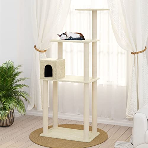 Kratzbaum mit Sisal-Kratzsäule, XIAOGUANG Katzenkratzbaum, Kletterwand, Kratzbäume Für Katzen, Kratzstamm, Kratzbaum Deckenspanner,n Creme 147 cm Kratzbaum mit Sisal-Kratzsäule, XIAOGUANG Katzenkratzbaum, Kletterwand, Kratzbäume Für Katzen, Kratzstamm, Kratzbaum Deckenspanner,n Creme 147 cm von XIAOGUANG