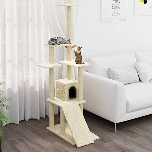 Kratzbaum mit Sisal-Kratzsäule, XIAOGUANG Katzenkratzbaum, Kletterwand, Kratzbäume Für Katzen, Kratzstamm, Kratzbaum Deckenspanner,n Creme 155 cm Kratzbaum mit Sisal-Kratzsäule, XIAOGUANG Katzenkratzbaum, Kletterwand, Kratzbäume Für Katzen, Kratzstamm, Kratzbaum Deckenspanner,n Creme 155 cm von XIAOGUANG