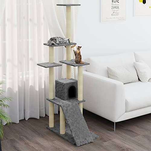 Kratzbaum mit Sisal-Kratzsäule, XIAOGUANG Katzenkratzbaum, Kletterwand, Kratzbäume Für Katzen, Kratzstamm, Kratzbaum Deckenspanner,n Hellgrau 155 cm Kratzbaum mit Sisal-Kratzsäule, XIAOGUANG Katzenkratzbaum, Kletterwand, Kratzbäume Für Katzen, Kratzstamm, Kratzbaum Deckenspanner,n Hellgrau 155 cm von XIAOGUANG