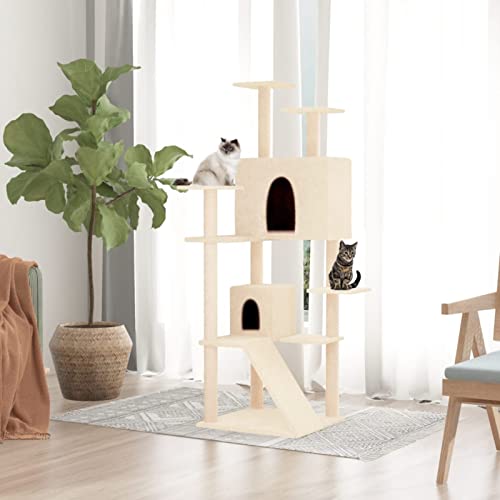 Kratzbaum mit Sisal-Kratzsäulen, XIAOGUANG Katzenkratzbaum, Kratzbaum, Kratzsäule, Katzen Kratzmöbel, Katzenkratzsäule, Creme 153 cm Kratzbaum mit Sisal-Kratzsäulen, XIAOGUANG Katzenkratzbaum, Kratzbaum, Kratzsäule, Katzen Kratzmöbel, Katzenkratzsäule, Creme 153 cm von XIAOGUANG