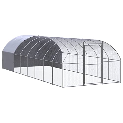 Outdoor-Hühnerstall, XIAOGUANG Kaninchenstall, Legenester Für Hühner, Hühnerhaus, Hasenstall Draußen, 3x8x2 m Verzinkter Stahl von XIAOGUANG