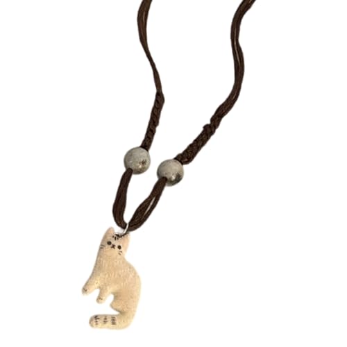 Elegante Katzen Charme Halskette Mit Seilkette Pendellanhänge Neckkettenschmuck Für Alltägliche Verschleiß Und Besondere Anlässe Vielseitige Katzen Charme Halskette von XIAOQENAN