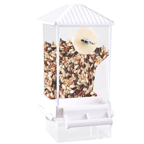 XIAOXIAOYU Bird Automatic Feeder, Automatischer Vogelfutterleiter - Hangable -Lebensmittelspender für Sittiche - Großkapazität Vogelfutterverschmutzer Lebensmittelspender für Gartenterrasse im Freien von XIAOXIAOYU