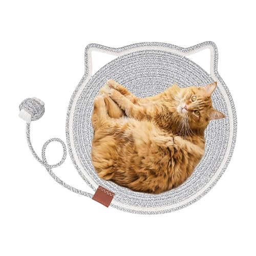 XIAOXIAOYU Cat Scratch Pad, Cat Scratch Mat - Runde horizontale Kratzmatte mit Spielzeug,Haustierzubehör für Innenkätzchen, Möbelschutz für Wand, Couch, Teppiche, Sofas XIAOXIAOYU Cat Scratch Pad, Cat Scratch Mat - Runde horizontale Kratzmatte mit Spielzeug,Haustierzubehör für Innenkätzchen, Möbelschutz für Wand, Couch, Teppiche, Sofas von XIAOXIAOYU