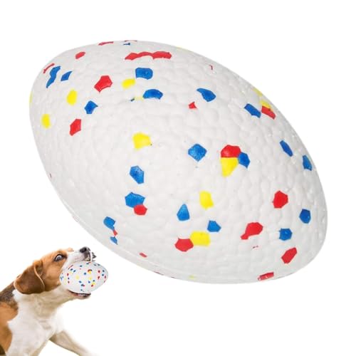 XIAOXIAOYU Gummi-Hundebälle, Kauball für Hunde, Gummi-Quietsch-Fußball-Fetch, Robustes, leicht zu reinigendes, langlebiges, interaktives Kauspielzeug für Hunde zur Zahnfleischmassage XIAOXIAOYU Gummi-Hundebälle, Kauball für Hunde, Gummi-Quietsch-Fußball-Fetch, Robustes, leicht zu reinigendes, langlebiges, interaktives Kauspielzeug für Hunde zur Zahnfleischmassage von XIAOXIAOYU