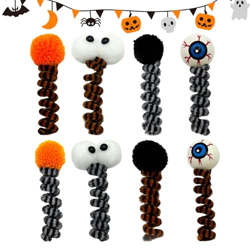 XIAOXIAOYU Halloween Katzenspielzeug - Interaktives Katzenjagdspielzeug Für Kätzchen | Federstab Mit Spielkugel Gesellschaftsspiel Unterhaltung Für Zuhause Drinnen von XIAOXIAOYU