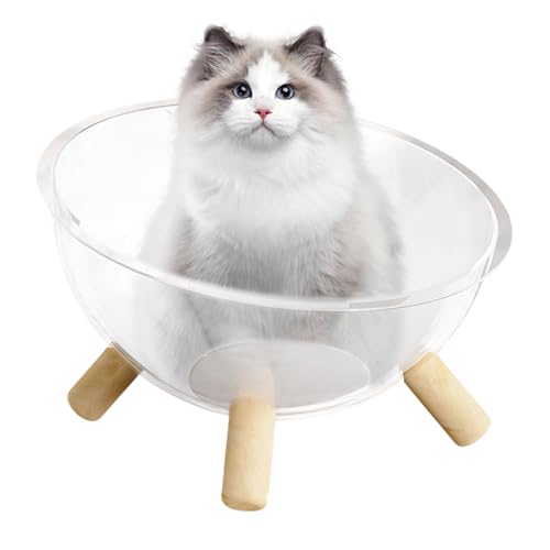 XIAOXIAOYU Rundes Katzenbett | Napf Bett Mit Holzgestell | Kleintierbedarf Mit Transparenter Kuppel Als Aktivitätszentrum Für Schlafen, Entspannen Und Spielen XIAOXIAOYU Rundes Katzenbett | Napf Bett Mit Holzgestell | Kleintierbedarf Mit Transparenter Kuppel Als Aktivitätszentrum Für Schlafen, Entspannen Und Spielen von XIAOXIAOYU